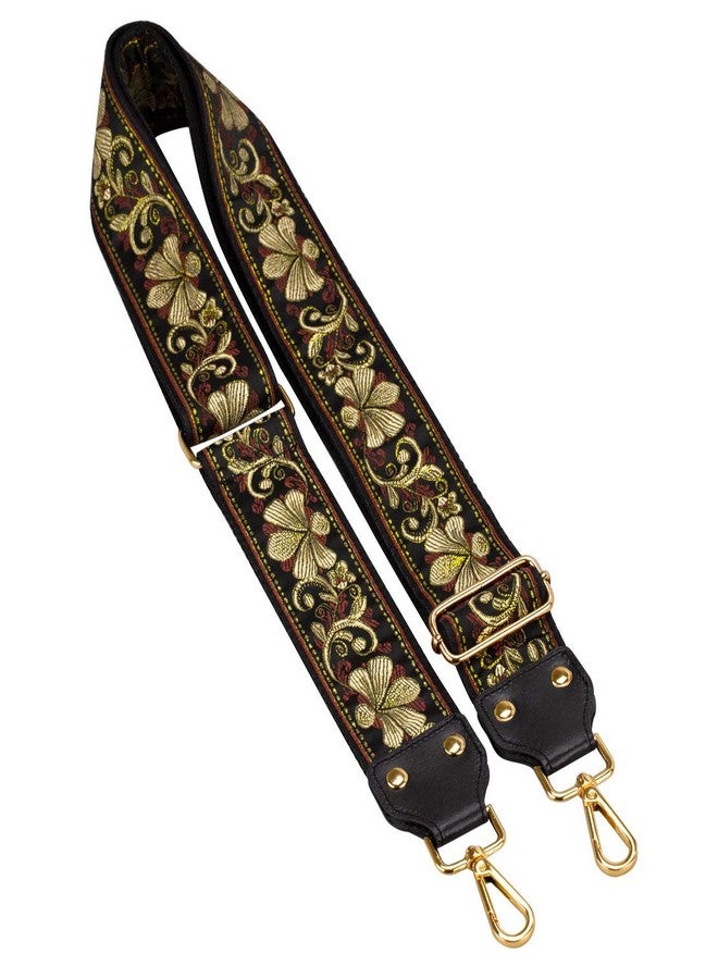 ZANQANO Adjustable Replacement Crossbody Strap Purse Guitar Style Jacquard Woven Embroidered Handbag Straps (Vintage Flower) - Image 1